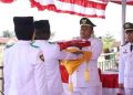 Wabup Dairi Pimpin Upacara Penurunan Bendera, Paskibraka Sukses Jalankan Tugas dengan Sempurna