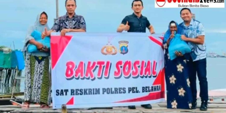 Wujud Kepedulian, Satreskrim Polres Pelabuhan Belawan Laksanakan Bakti Sosial di Perkampungan Nelayan